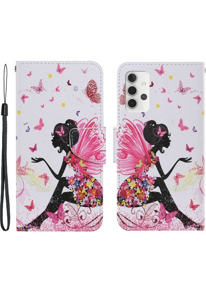 Tam Koruma Deseni Baskı Flip Deri Cüzdan Standı Samsung Galaxy A32 4g Eu Versiyonu Için Telefon Kabuğu Kasası (Yurt Dışından)