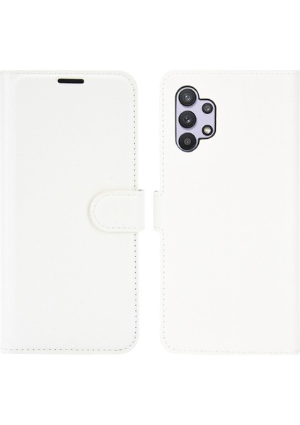 Folio Flip Anti-Cratch Litchi Cilt Deri Cep Telefonu Cüzdan Standı Kapak Kasa Samsung Galaxy A32 4g Eu Versiyonu (Yurt Dışından)