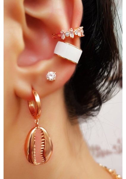 Tekli Rose Deniz Kabuğu Gümüş Küpe fiyatları