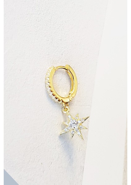 Tekli Mini Italyan Kuzey Yıldız Gümüş Küpe modelleri