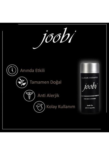 Joobı 2 Adet 28 gr Saç Tozu - Gürleştirici Saç Fiberi - Toplam 56 gr - Açık Kahve
