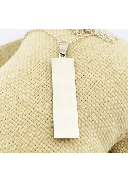 Gümüş Dikdörtgen Plaka Kolye (BG-KLY-864) fiyatları