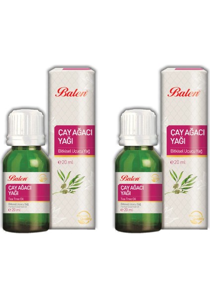 2 Adet Çay Ağacı Hint Defnesi Yağı Saf Katkısız 20 ml