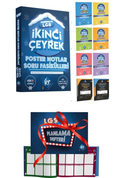 LGS Poster Notlar Soru Fasikülleri Ikinci Çeyrek + LGS Planlama Defteri Set