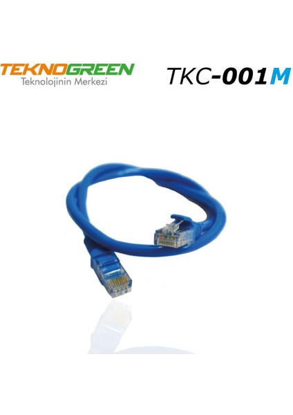 TKC-001M 1m Cat 6 Ethernet Kablosu Mavi