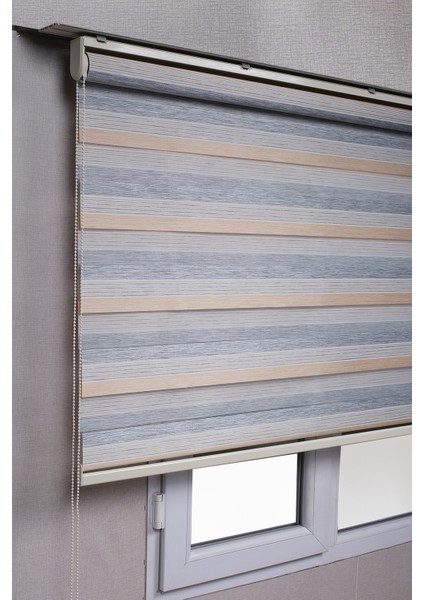 Premium Çift Renk Sütlükahve-Gri Ev-Ofis Zebra Stor Perdeler fiyatları