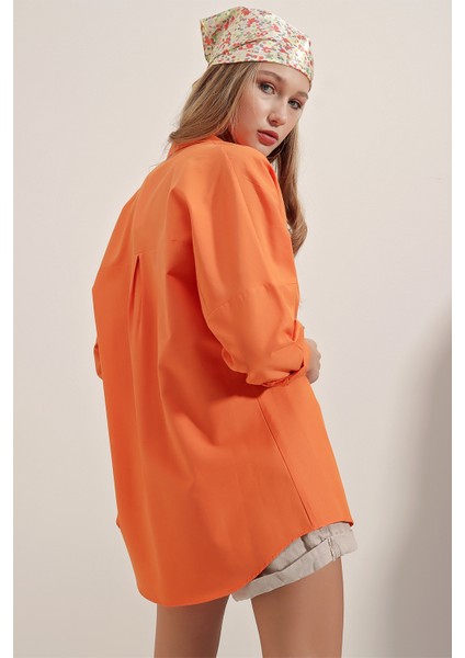 Oversize Uzun Basic Gömlek DS22YB113900