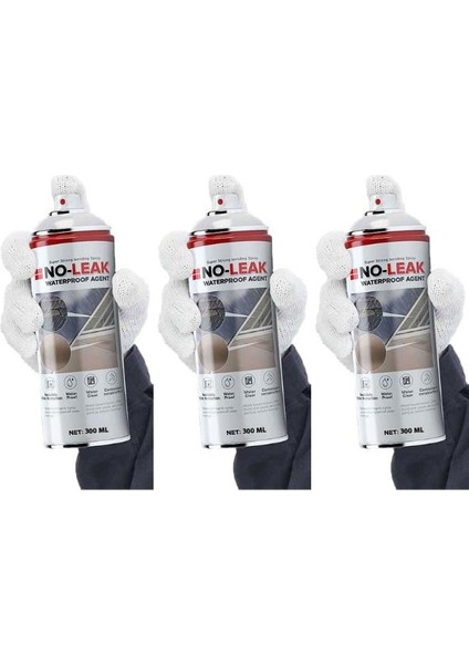 2+1 Paket Su Izolasyon Sızıntı Onarım Spreyi Su Geçirmez Beyaz 3X300 ml