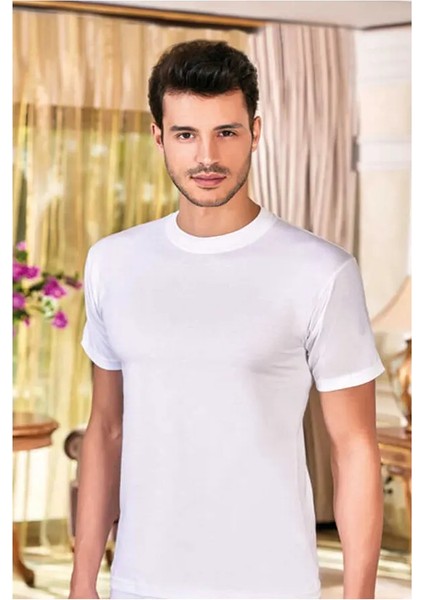 Erkek Sıfır Yaka Yarım Kol 6'lı Fanila