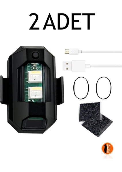 2 Adet Şarjlı Mini LED Işık/motor Çakar Led/drone Işığı/anti Çarpışma Uyarı Işığı