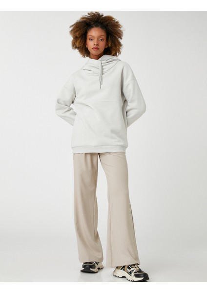 Kapüşonlu Basic Sweatshirt Oversize