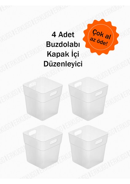 4'lü Set Buzdolabı & Kapak Içi Düzenleyici, Organizer Kutu