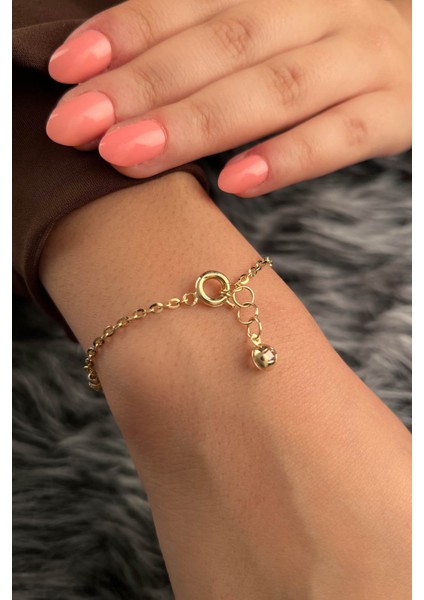 14 Ayar Altın Pembe Obje Detaylı Doch Zincir Bileklik fırsatları