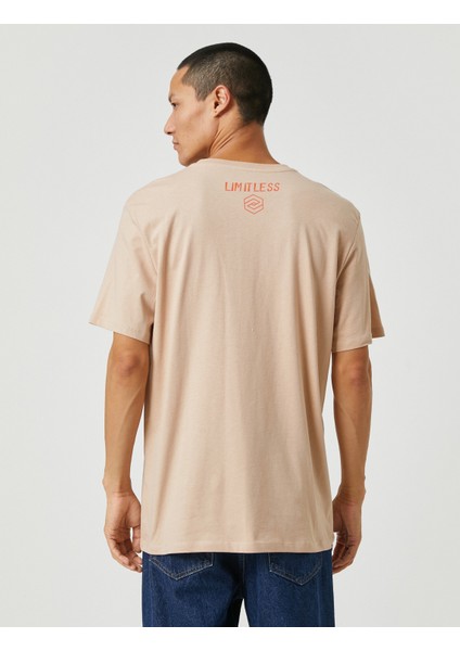 Basic Tişört Slogan Baskılı Cep Detaylı Bisiklet Yaka fırsatları