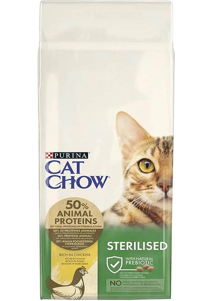 Cat Chow Sterilised Kısırlaştırılmış Tavuklu Kedi Maması 15KG