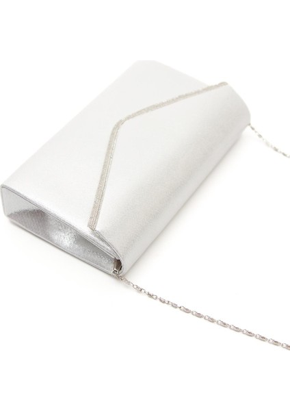 Kadın Platform Taşlı Abiye Ayakkabı ve Çanta Takımı Gümüş modelleri