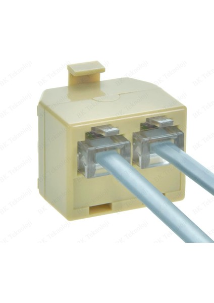 RJ11 6P4C 2'li Telefon Hattı Çoklayıcı Y-Splitter Adaptörü
