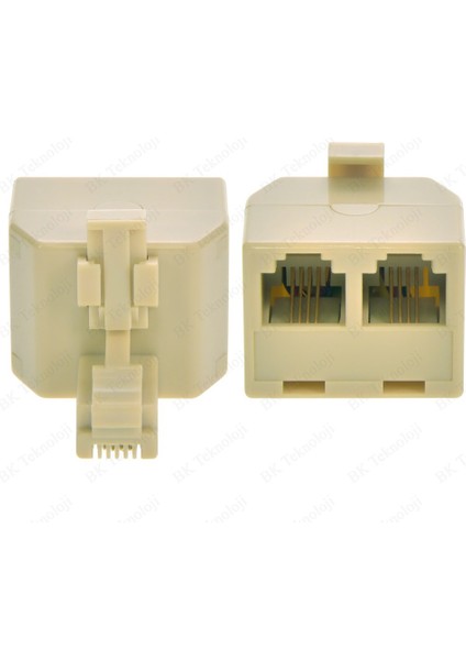 RJ11 6P4C 2'li Telefon Hattı Çoklayıcı Y-Splitter Adaptörü