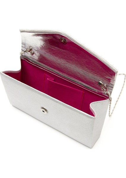 Kadın Platform Taşlı Abiye Ayakkabı ve Çanta Takımı Gümüş fırsatları