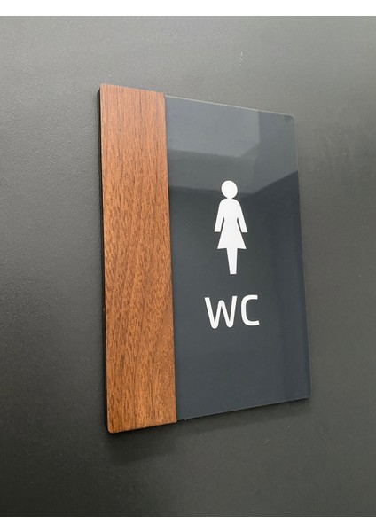 Wooden Serisi Wc Yönlendirme Levha Seti