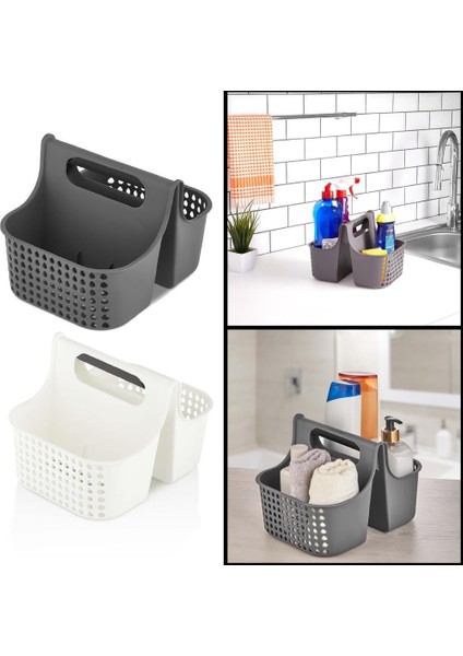 Mutfak - Banyo Için Iki Bölmeli Çok Amaçlı Düzenleyici Sepeti