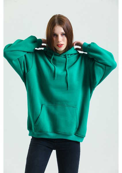 Pamuklu Oversize Kapüşonlu Sweatshirt