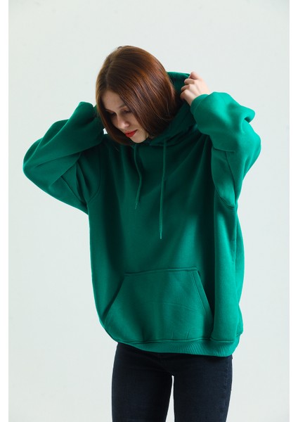 Pamuklu Oversize Kapüşonlu Sweatshirt