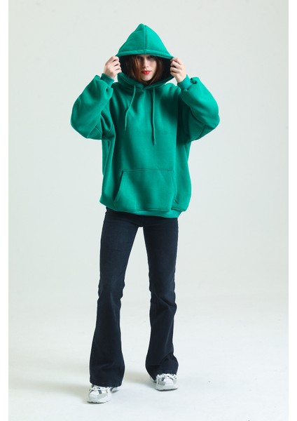 Pamuklu Oversize Kapüşonlu Sweatshirt fiyatları