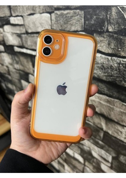 Iphone 11 Kılıf Space Kapak Neon Turuncu Renk Silikon Kılıf Kapak