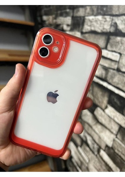 Iphone 11 Kılıf Space Kapak Kırmızı Renk Silikon Kılıf Kapak