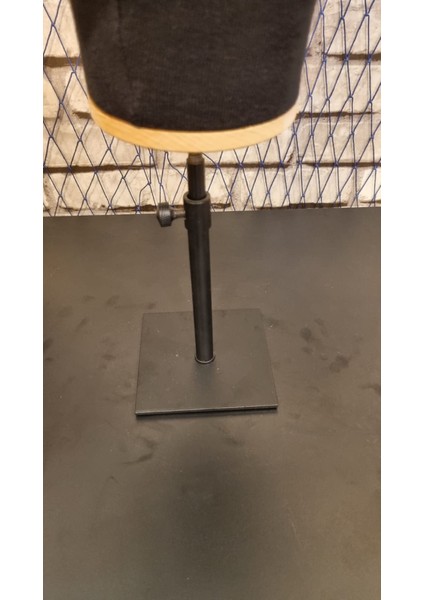 Bayan Kumaş Kaplı Metal Standlı Polyester Kafa Mankeni Aksesuar Mankeni Şapka Mankeni Peruk Mankeni