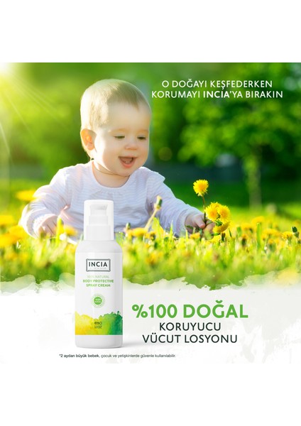 %100 Doğal Koruyucu Sprey Krem Sprey Yenidoğan Bebek Çocuk İçin Limon Okaliptus Vegan 100 ml