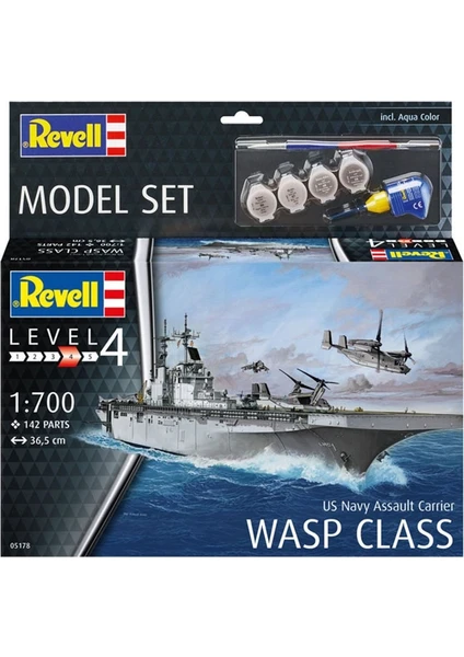 1:700 Model Set Gemi Us Navy Assault Carrier Wasp Class Uss 65178