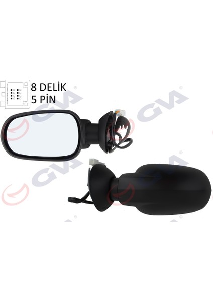1019131 Dış Dikiz Aynası Sol Logan 04 Elektrikli Isıtmalı Konveks 5 Fiş VM-6800EHL