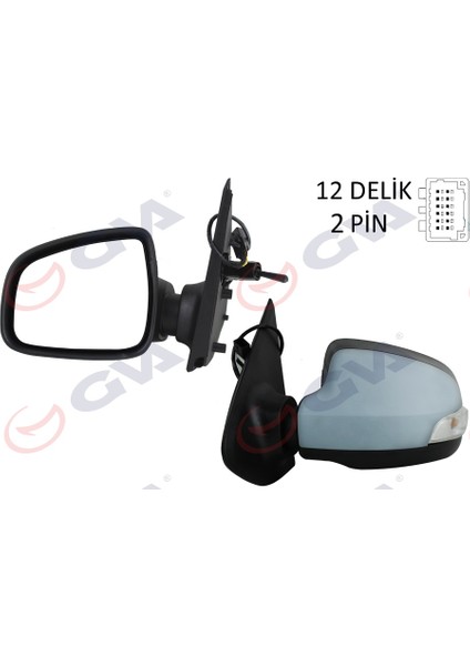 1014251 Dış Dikiz Aynası Sol Symbol-Sandero 13 1 Mekanik Sinyalli Astarlı Konveks 2 Fiş VM-6129PL