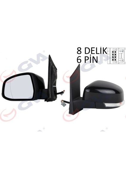 1035181 Dış Dikiz Aynası Sol Focus 08 Elektrikli Isıtmalı Sinyalli Asferik 6 Fiş VM-6304EHAL