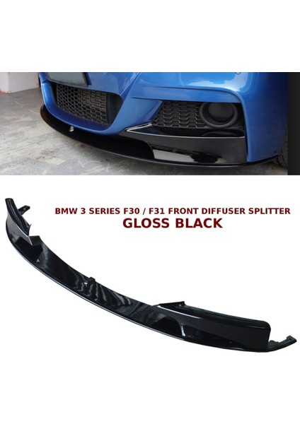 Bmw F30 ön tampon lip ve arka difüzör set piano black m-performance modelleri