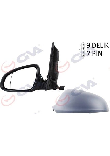 1090138 Dış Dikiz Aynası Sol Astra J 09 Elektrikli Isıtmalı Katlanır Astarlı Asferik 7 Fiş VM-973EBAL