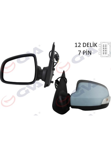 1014261 Dış Dikiz Aynası Sol Symbol-Sandero 13 Elektrikli Isıtmalı Sinyalli Astarlı Konveks 7 Fiş VM-6129EHPL