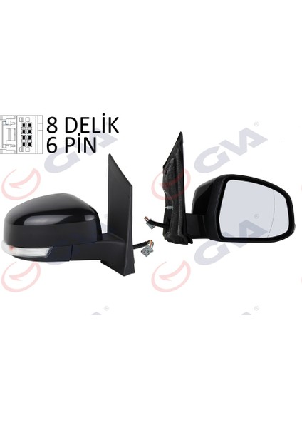 1035180 Dış Dikiz Aynası Sağ Focus 08 Elektrikli Isıtmalı Sinyalli Asferik 6 Fiş VM-6304EHAR
