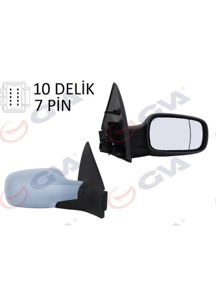 1011131 Dış Dikiz Aynası Sağ Megane 02 Elektrikli Isıtmalı Sensörlü Astarlı Asferik 7 Fiş VM-138EHPSR