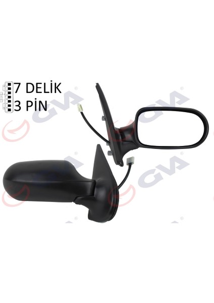 1021130 Dış Dikiz Aynası Sağ Palıo Weekend 02 Albea 05 Elektrikli Isıtmalı Konveks 3 Fiş VM-6155ER