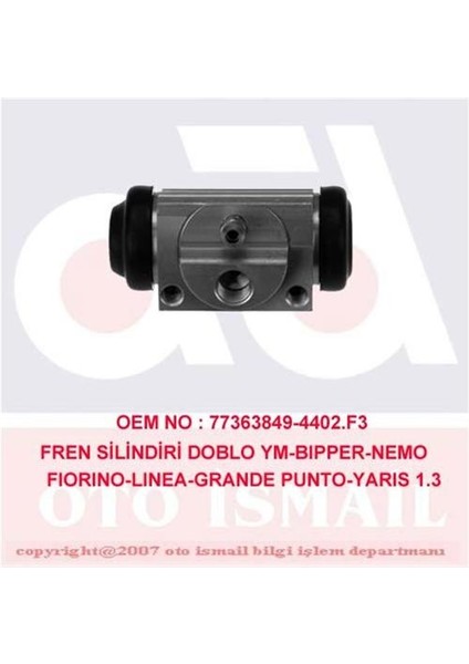 Cıfam 101933 Fren Silindiri Doblo 1.3 Jtd-1.4-1.9 01 Punto 1.2-1.4 05 Bıpper 1.3hdi-1.4 Hdi 08 20.64MM