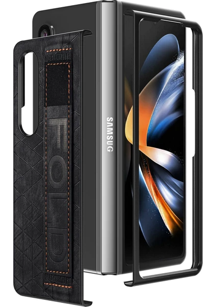 Shin-Wo Samsung Galaxy Z Fold 3 Için Deri Telefon Kılıfı With Pen Slot&belt (Yurt Dışından)