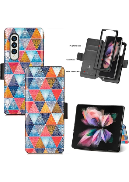 Shin-Wo Samsung Galaxy Z Fold 3 Için Deri Telefon Kılıfı (Yurt Dışından)