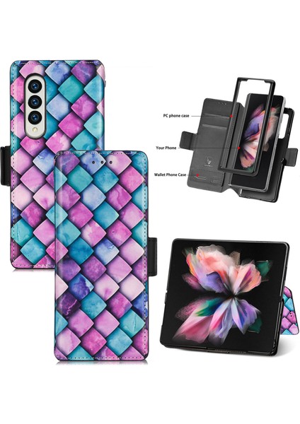 Shin-Wo Samsung Galaxy Z Fold 3 Için Deri Telefon Kılıfı (Yurt Dışından)