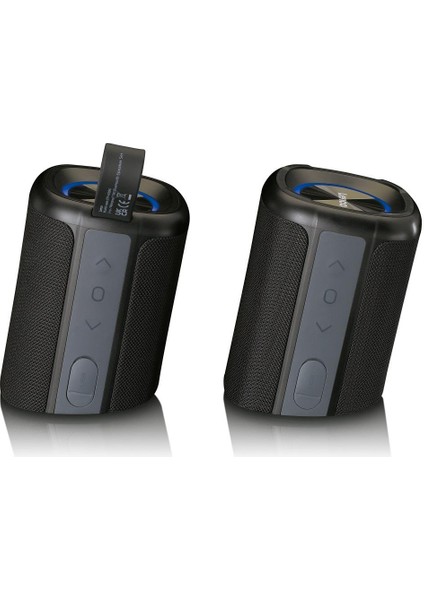 BTP-400 Bk - 2'si 1 Arada Bluetooth Hoparlör – Su Geçirmez (Ipx7), Siyah