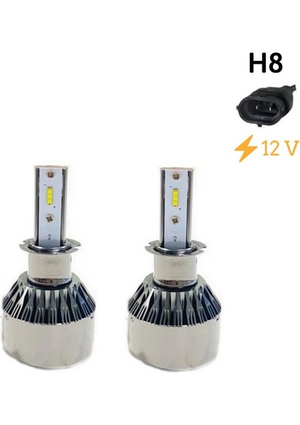 LED Far Ampulü Küçük Kasa Beyaz H8 36W 4800LM 12V / LAAM914