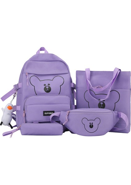 4 Parçalı Büyük Kapasiteli Çanta Seti - Mor (Yurt Dışından)