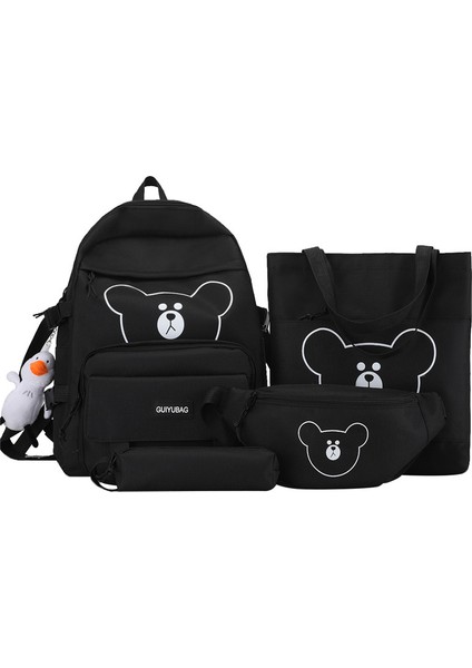 4 Parçalı Büyük Kapasiteli Çanta Seti - Siyah (Yurt Dışından)